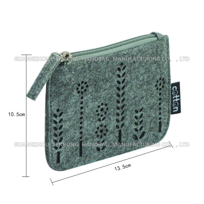 拉鏈密封零錢毛氈小包袋定做